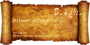 Dirner Árpád névjegykártya