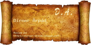 Dirner Árpád névjegykártya